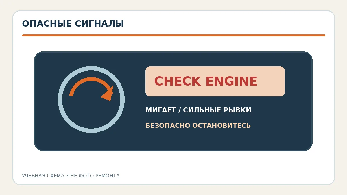 Учебная схема опасных симптомов при неровной работе двигателя