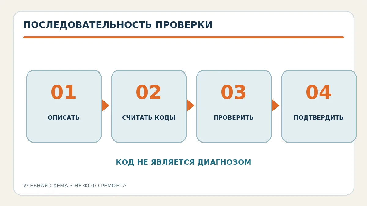 Учебная схема этапов диагностики неровной работы двигателя