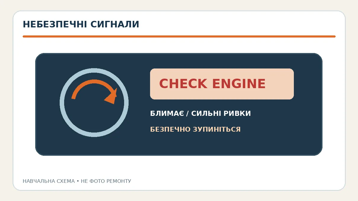 Навчальна схема сигналів, за яких не слід продовжувати поїздку