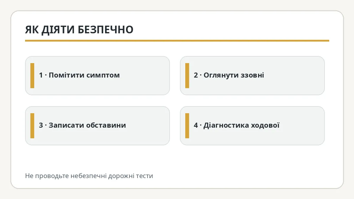 Чотири безпечні кроки від спостереження симптомів до діагностики ходової